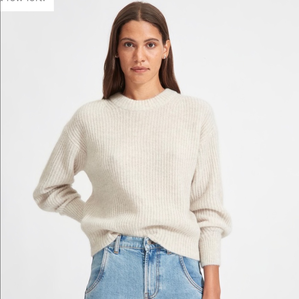 Everlane Alpaca Crew Almond - Shrunken S